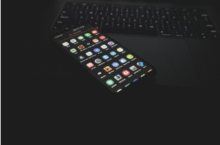 iPhone screen against a black background